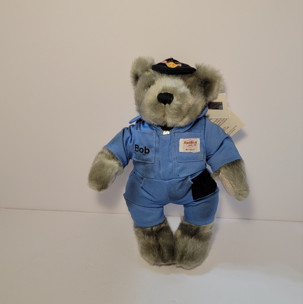 Hard Rock Cafe 2008 Detroit Mechanic‎ Plush Stuffed Bear Vintage